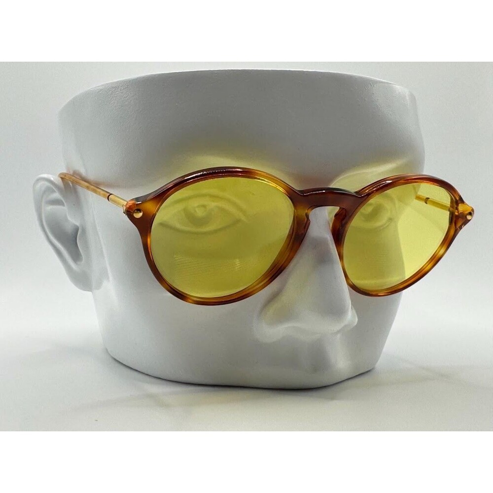 NEW Vintage Oversize Sunglasses | Round Tortoise Style | Yellow Lens | #856